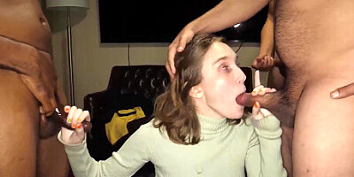 Claire Rooz Gets In A Ganbang