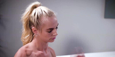 Perverted daddy will take the anal virginity of his teen blonde stepdaughter