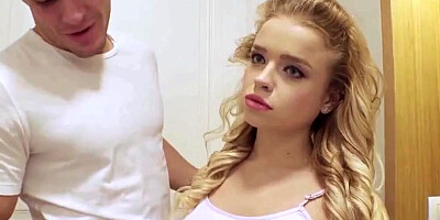 Gorgeous blonde teen gets her ass nailed with stepbrother's prick