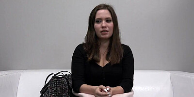 Charming Czech brunette babe interviewed during porn casting and fucking in POV her interviewer