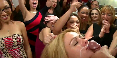 Messy facial compilation with some cum-thirsty dick sucking ladies