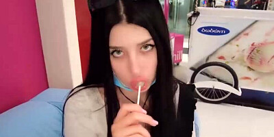 LUSH PLAYING IN PUBLIC BLOWJOB CUMSWALLOW