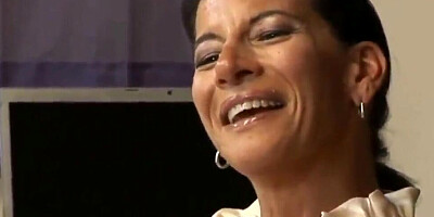 Brunette mom is wildly riding husband brother's big hard cock