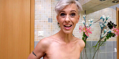 MATURE4K. Easily guy manages to serve blonde with fit body by the pool