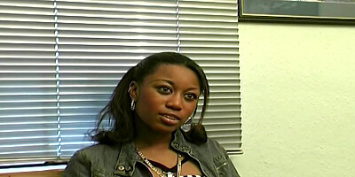 Ebony amateur filmed at real porn casting audition