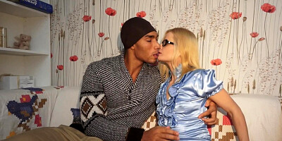 Blonde student knows black young man wants coition with her