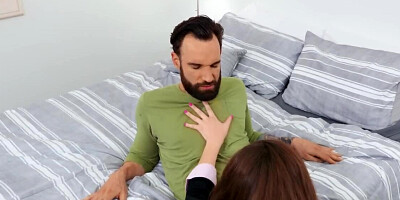 Sex helps the estate agent find a way to the bearded beggar