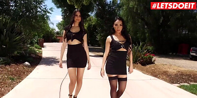 Brad breaks rules to fuck Vicki and Eliza by the pool