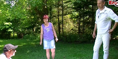 German housewife amateur outdoor threesome FFM
