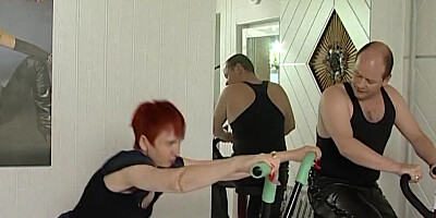 Older couple gets horny while working out and decides to have sex