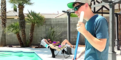Skinny MILF Sofie Marie Seduces Her Poolboy