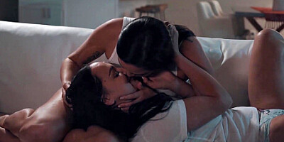 Lesbian Step Sisters Karlee Grey & Charlotte Cross Lick Each Other's Pussy