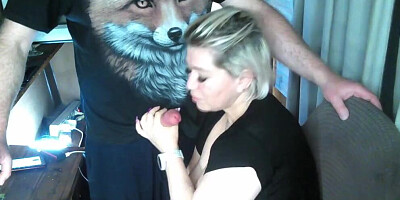 Depraved mature couple from Russia have fun on the balcony