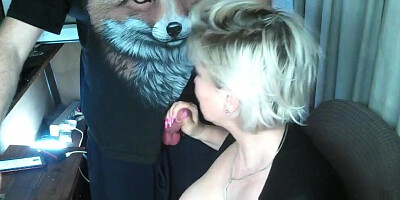 Depraved mature couple from Russia have fun on the balcony...