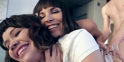 This lucky dude fucks his girlfriend and her slutty stepmother