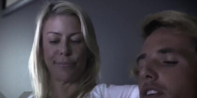 Cute blond chap is shoving a cock deep down stepmom's spicy cunt