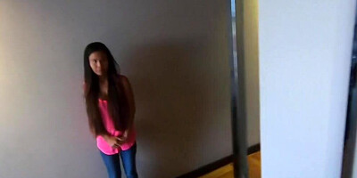 Naughty cleaning lady is sucking stranger's prick inside the motel