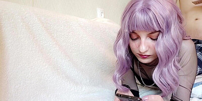 Fucked cute Egirl and cum on her face and tits