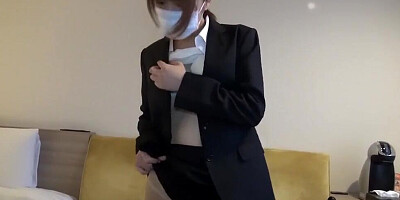 Japanese cutie rides a cock in this POV sex scene