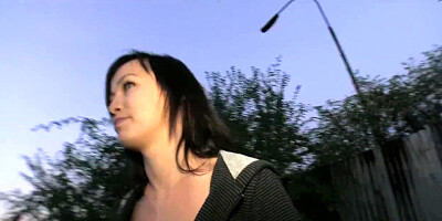PublicAgent Black haired babe fucks in dark