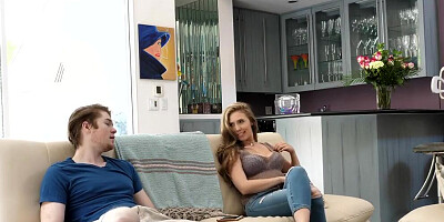 SPYFAM Sneaky Step Sister Grabs Step Bros Big Dick during the Game