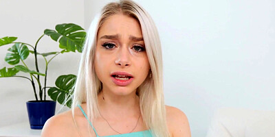 Cum thirsty blonde beauty is riding her stepbrother's hard schlong