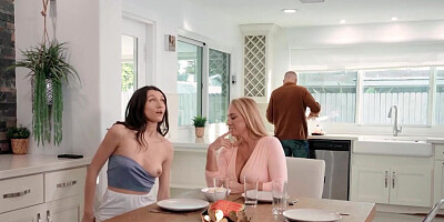 REALITY KINGS - Wendy Raine Fucks Her New Stepdaughter Maya Woulfe In The Ass With A Strap On
