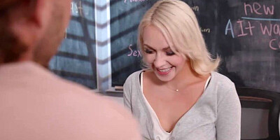 Sweet blonde secretary Ava Sinclaire is fucking with her boss