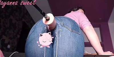 Big Butt Big Tit Housewife Creaming Pussy Orgasms in her Jeans