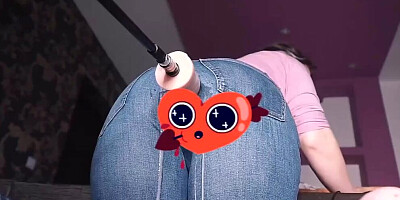 Big Butt Big Tit Housewife Creaming Pussy Orgasms in her Jeans