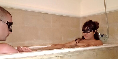 Hot sexy bathtub sex with malay wife