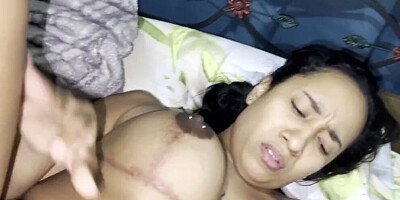 Latina girl rubs her clit while fucking in this homemade video