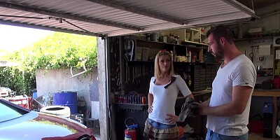 Busty bombshell has awesome sex with the mechanic
