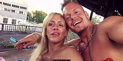 PUBLIC SCENE! Crazy tattooed ◆FitXXXSandy◆ fucked in pierced cunt! HITZEFREI.dating