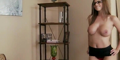 Big tits lady with glasses is having a fat prick up her twat