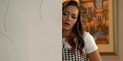 Artemisia Love and her girlfriend are sharing college bud's cock in 3some