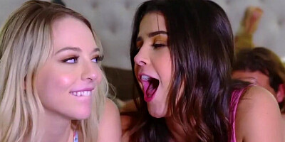 Two Horny Stepbrothers Put On Masks To Trick Their Cute Assed Stepsisters And Lick Them From Behind