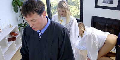 Two hot teen blondes get banged during a choir practice