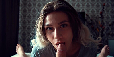 Babe takes DICK deep while Her Parents are away