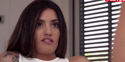 AGirlKnows - Carolina Abril and Penelope Cross Spanish Step Sisters Lesbian Pool Side Sex