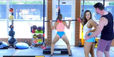 Brazzers - Gym Babes Abigail Mac and Nicole Aniston get Competitive