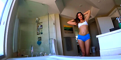 HD POVD - Anastasia Black Shows her Dripping Pussy in the Shower