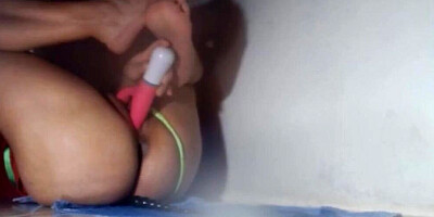 Naughty MILF masturbates on webcam and squirts all over the place