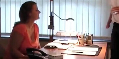 Chubby secretary is licked and fucked by a horny co-worker