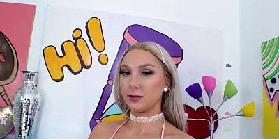 Hung man eats Skylar Vox's ass and gives her hard pecker