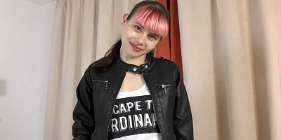Alluring teen with an edge is ready to star in her first porn