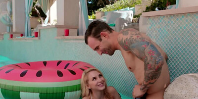 All of a sudden the pool party became interesting