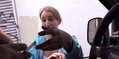 Picking up a cute blonde babe and fucking her in the van