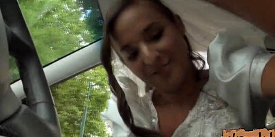 Beautiful bride Amira got banged in her wedding dress