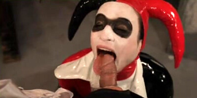 Amber Rayne (as Harlequin) & Ron Jeremy (as The Penguin)